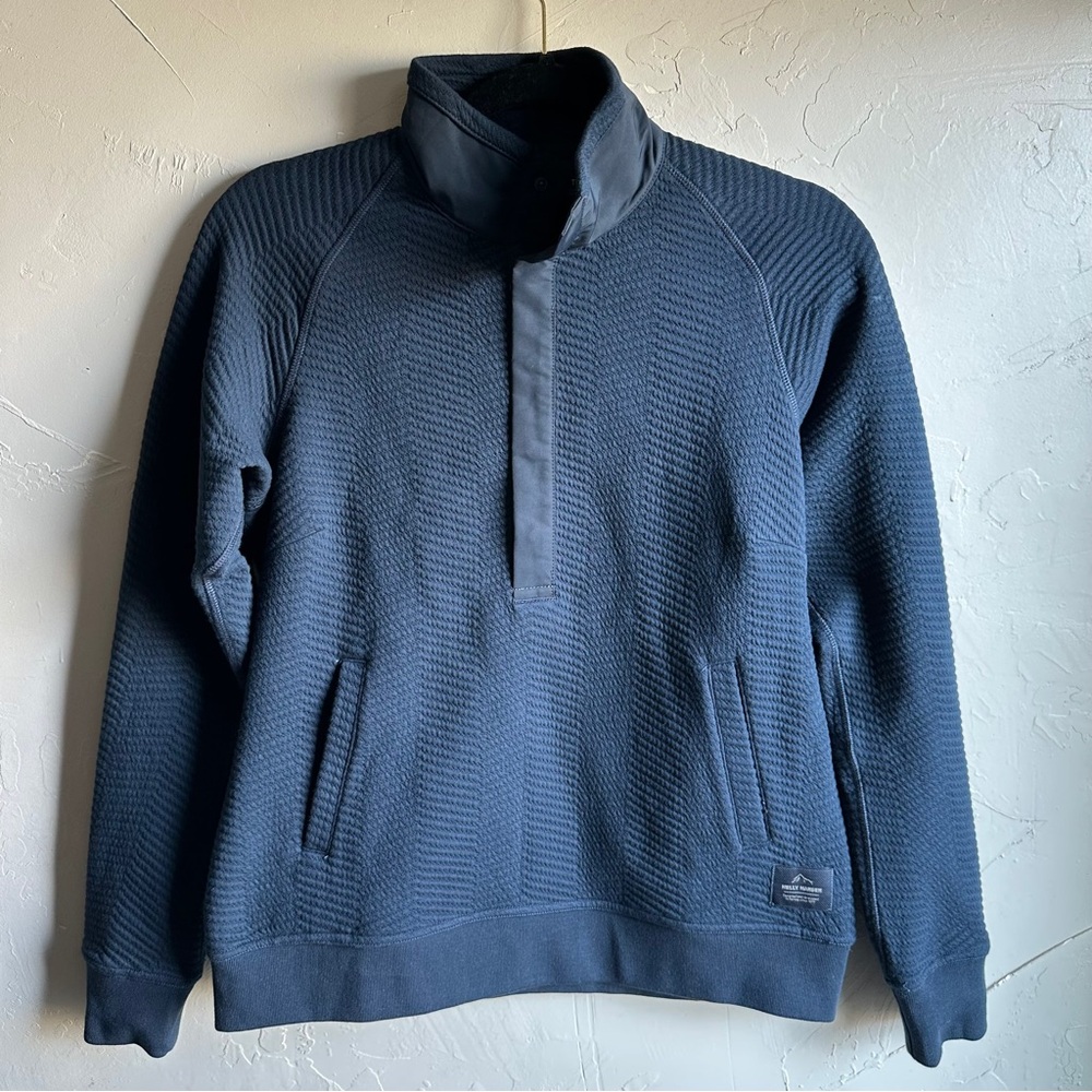 Helly Hansen Lillo‎ Sweater Snap Collar Blue Textured Fleece Gorpcore Outdoor XS